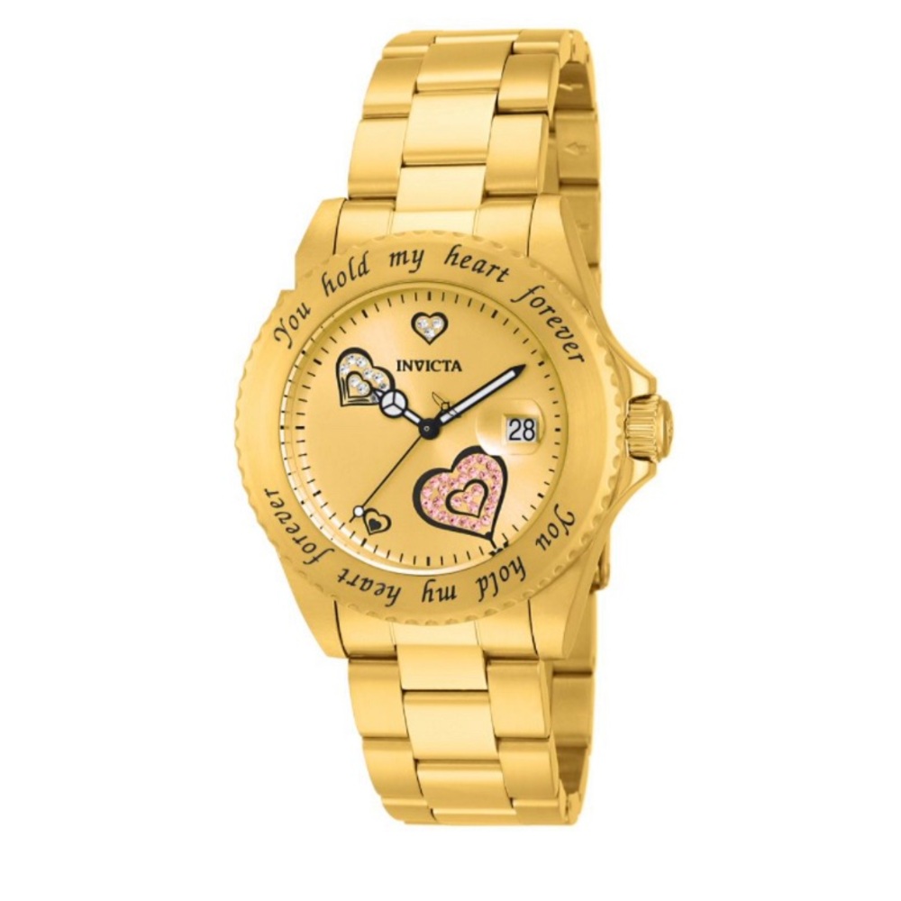 Invicta Angel Gold Dial Gold Plated Ladies Watch
